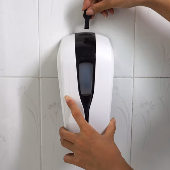 Distributeur de gel antibactérien manuel pour salle de bain, bon marché, distributeur de savon manuel